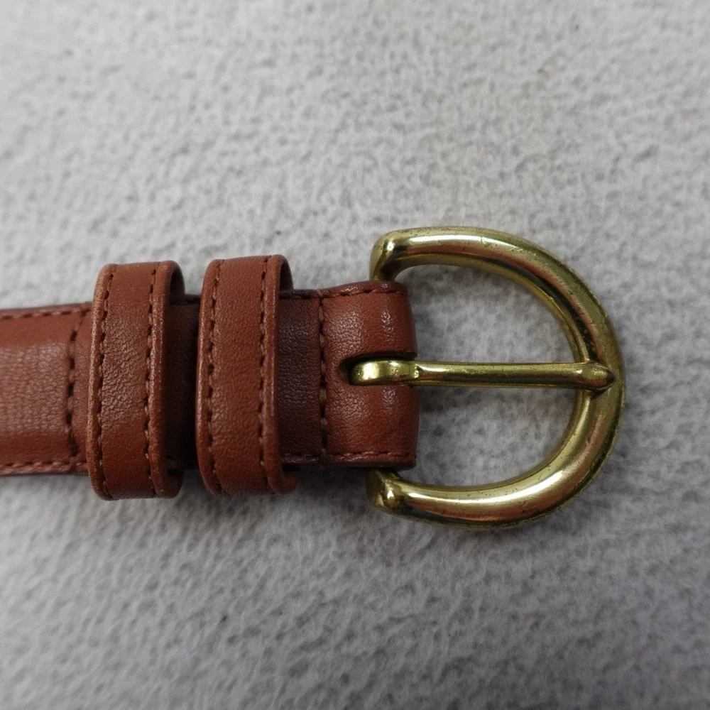 Vintage Coach Leather Belt Medium Brown Brass Buckle Costa Rica Glove Tanned